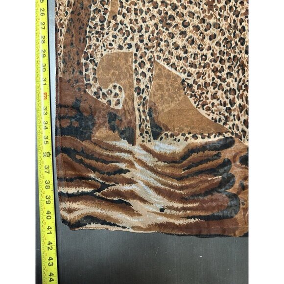 Symphony Statement Fashion‎ Scarf Safari Animal Print Cheetahs Brown Black Wrap - Picture 8 of 10